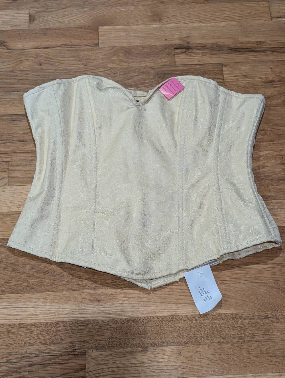 Corsets Queen Ivory Brocade Steel Boned Overbust Corset Size 38 BNWT Bridal